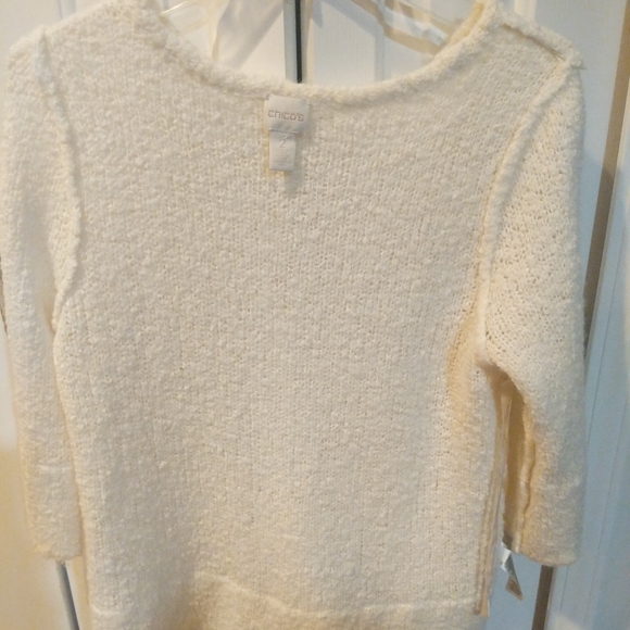 Chicos Jasmine Lace Trim Romantic Pullover Tunic Sweater Size 2 - Picture 8 of 16